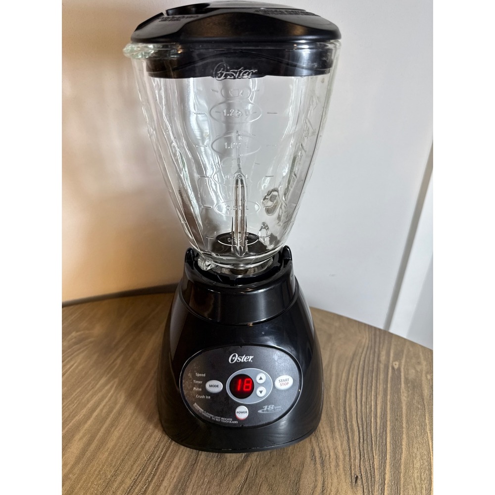 Oster 18-Speed Precise Blender 5-Cup Black 450W Glass Jar Ice Crush 6891 Tested